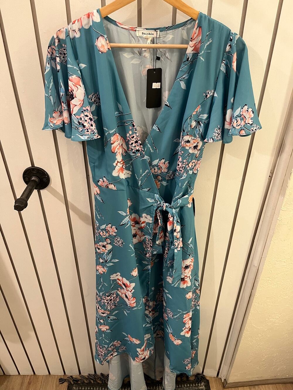 Soieblu Blue Wrap Dress Size S